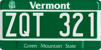 VT license plate ZQT321