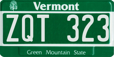 VT license plate ZQT323