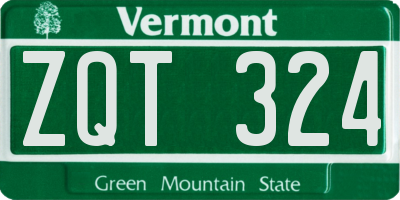 VT license plate ZQT324