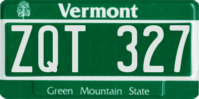 VT license plate ZQT327