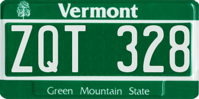 VT license plate ZQT328