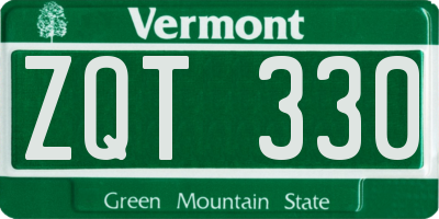 VT license plate ZQT330