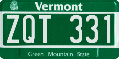 VT license plate ZQT331