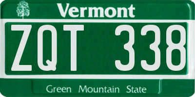 VT license plate ZQT338