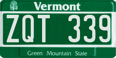 VT license plate ZQT339