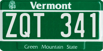 VT license plate ZQT341