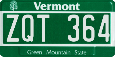 VT license plate ZQT364