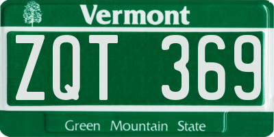 VT license plate ZQT369