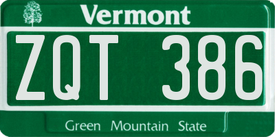 VT license plate ZQT386