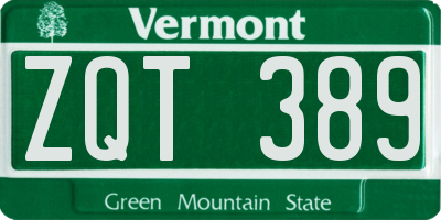 VT license plate ZQT389