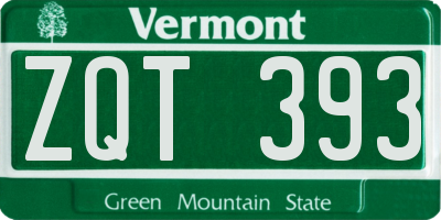 VT license plate ZQT393