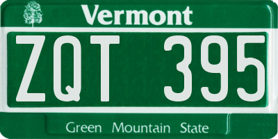 VT license plate ZQT395