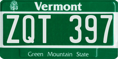 VT license plate ZQT397