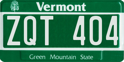 VT license plate ZQT404