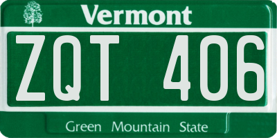 VT license plate ZQT406