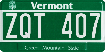 VT license plate ZQT407