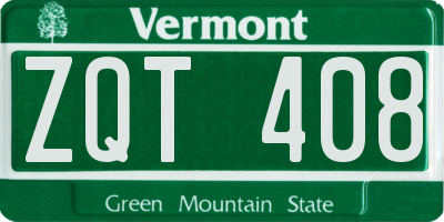 VT license plate ZQT408