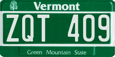 VT license plate ZQT409
