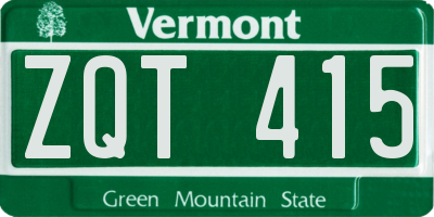 VT license plate ZQT415