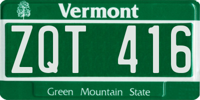 VT license plate ZQT416
