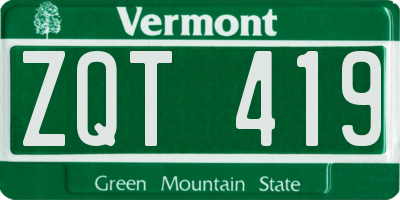 VT license plate ZQT419
