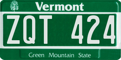 VT license plate ZQT424