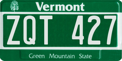VT license plate ZQT427