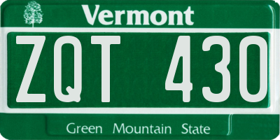 VT license plate ZQT430