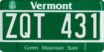 VT license plate ZQT431