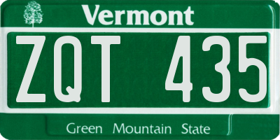 VT license plate ZQT435