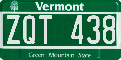 VT license plate ZQT438