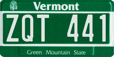 VT license plate ZQT441