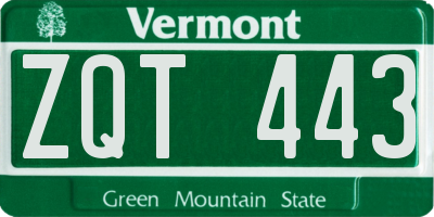 VT license plate ZQT443