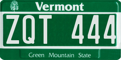 VT license plate ZQT444