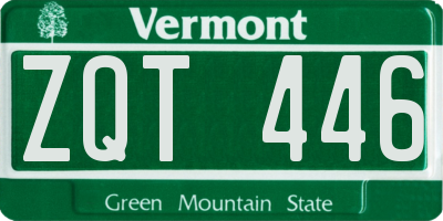 VT license plate ZQT446