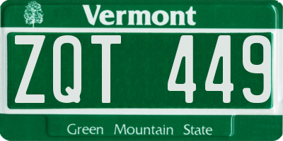 VT license plate ZQT449