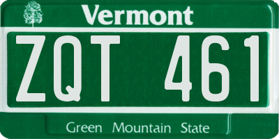 VT license plate ZQT461