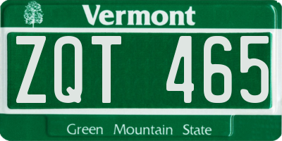 VT license plate ZQT465