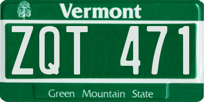 VT license plate ZQT471