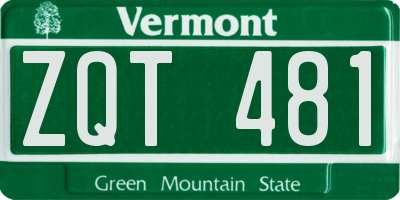 VT license plate ZQT481