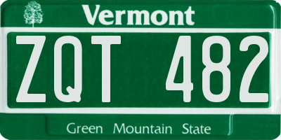 VT license plate ZQT482