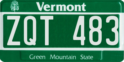 VT license plate ZQT483