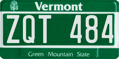 VT license plate ZQT484