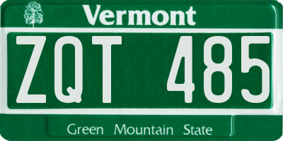 VT license plate ZQT485