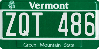 VT license plate ZQT486