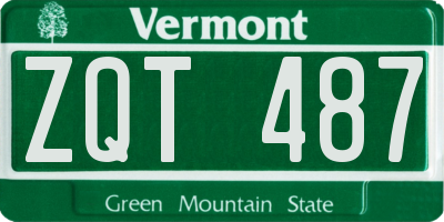 VT license plate ZQT487
