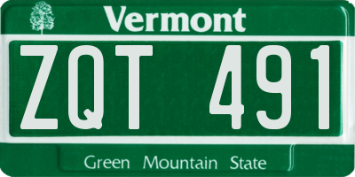 VT license plate ZQT491