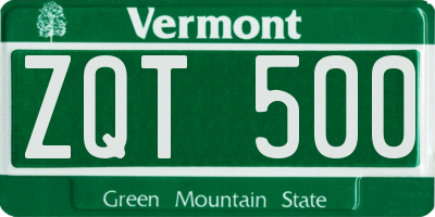 VT license plate ZQT500
