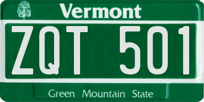 VT license plate ZQT501