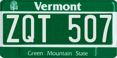 VT license plate ZQT507